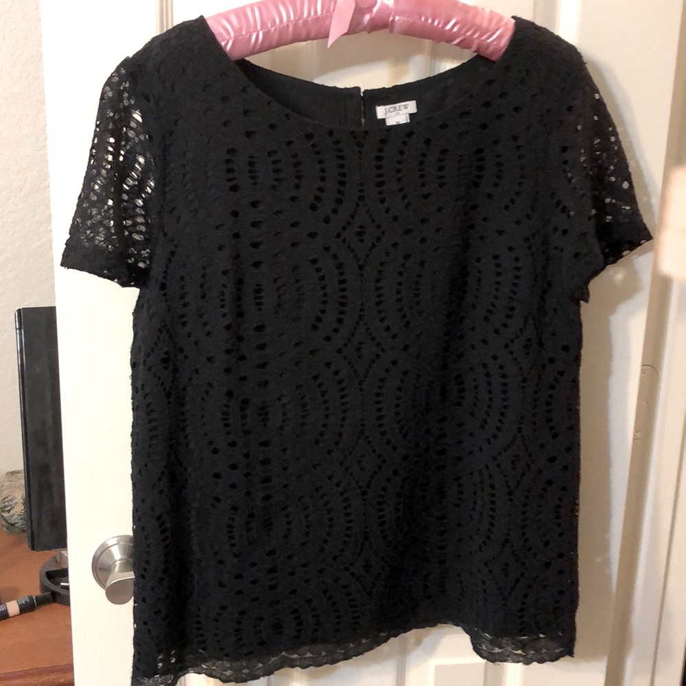 Short Sleeve Lace Eyelet Top